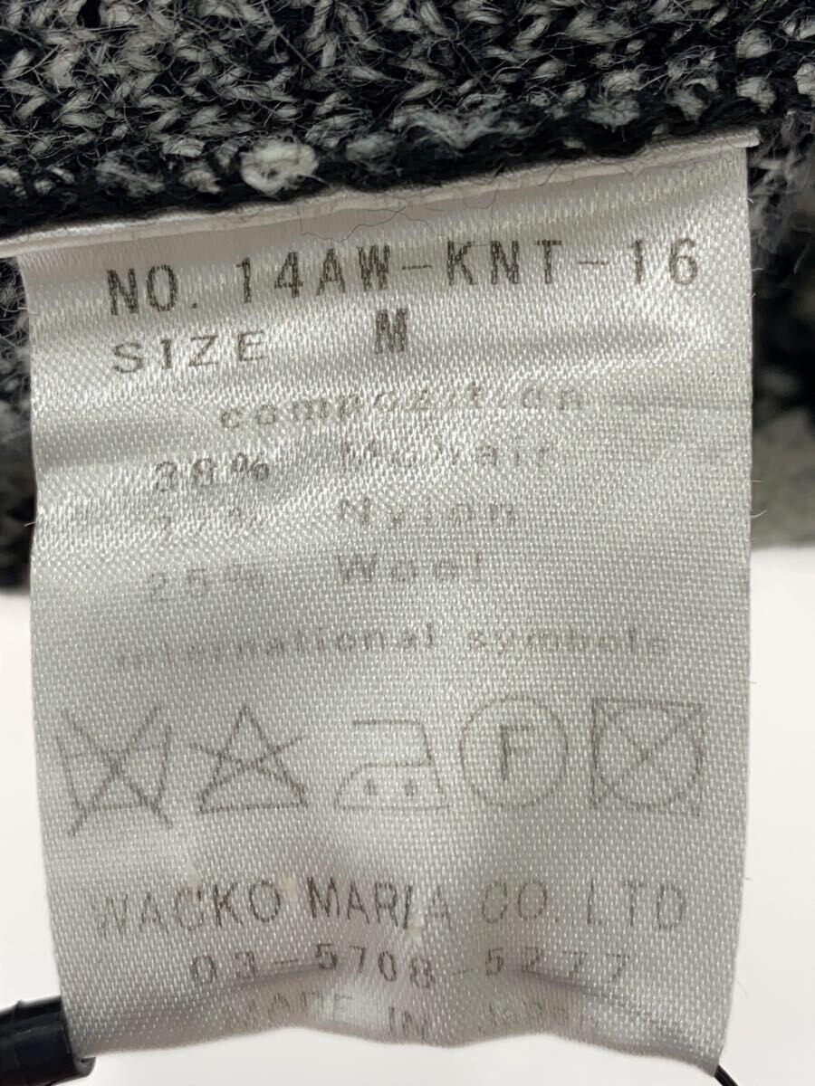 WACKO MARIA◆セーター(薄手)/L/-/WHT/チェック/14AW-KNT-16//_画像4