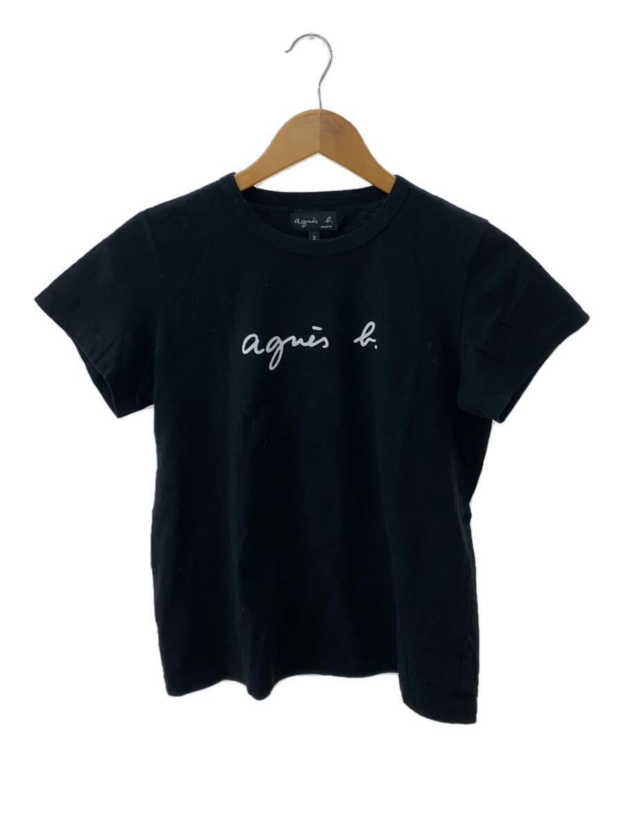 agnes b.◆Tシャツ/3/コットン/BLK/EA72S137_画像1