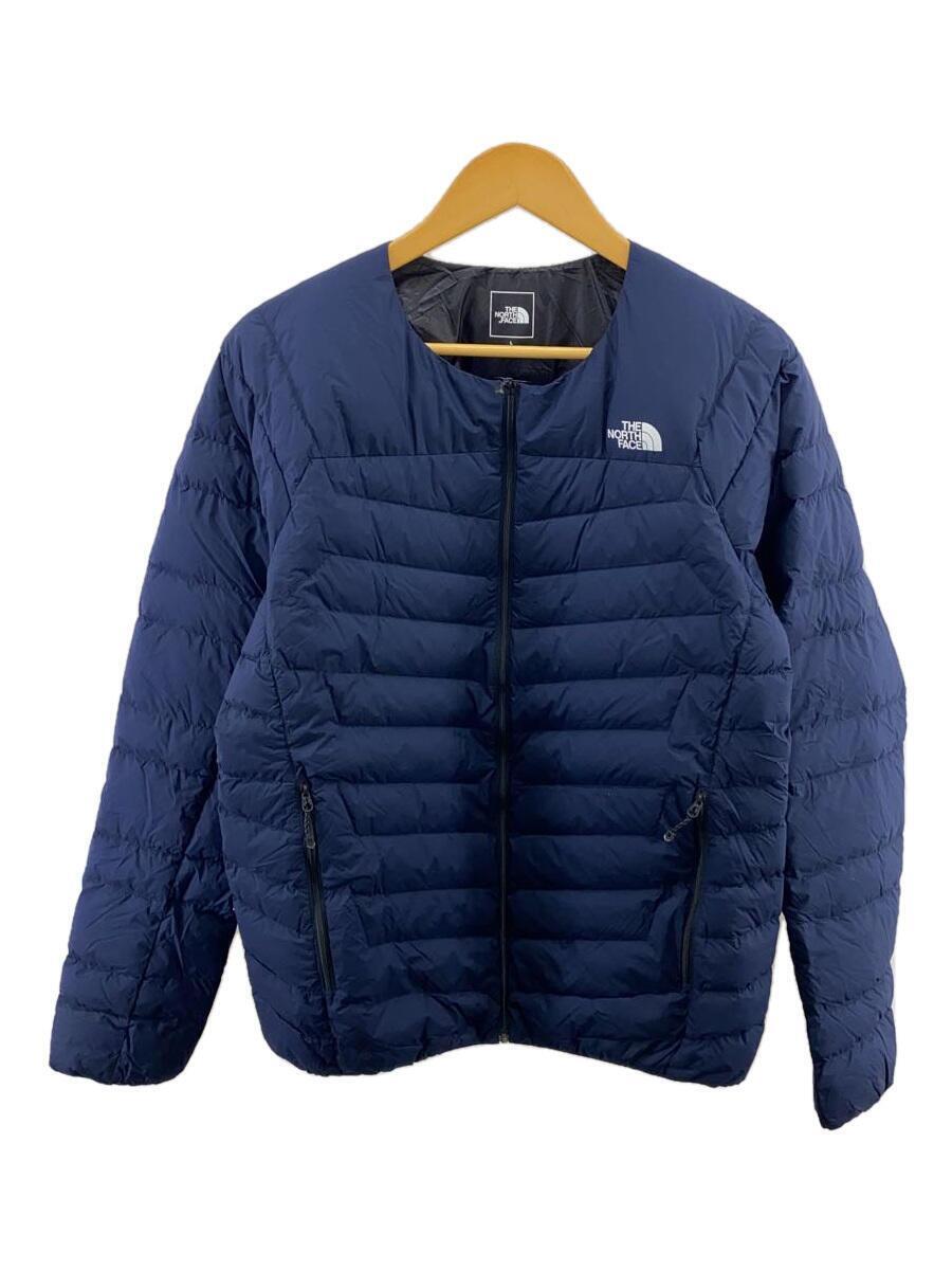 THE NORTH FACE◆THUNDER ROUNDNECK JACKET_サンダーラウンドネックジャケット/L/ナイロン/NVY/無地_画像1