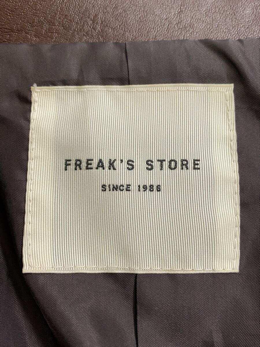 FREAK’S STORE◆レザージャケット・ブルゾン/FREE/フェイクレザー/BRW/無地/213-3506_画像3