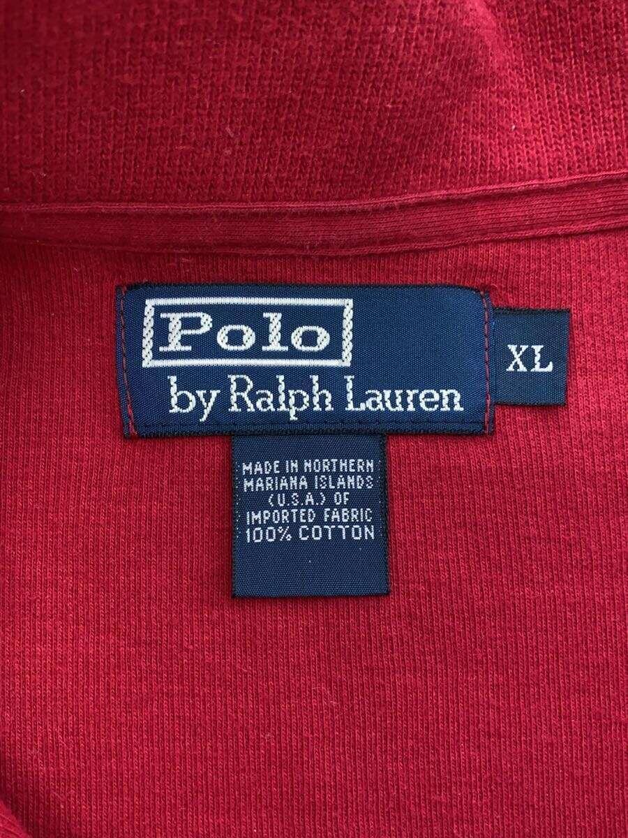 POLO RALPH LAUREN◆ハーフジップスウェット/XL/コットン/RED//_画像3