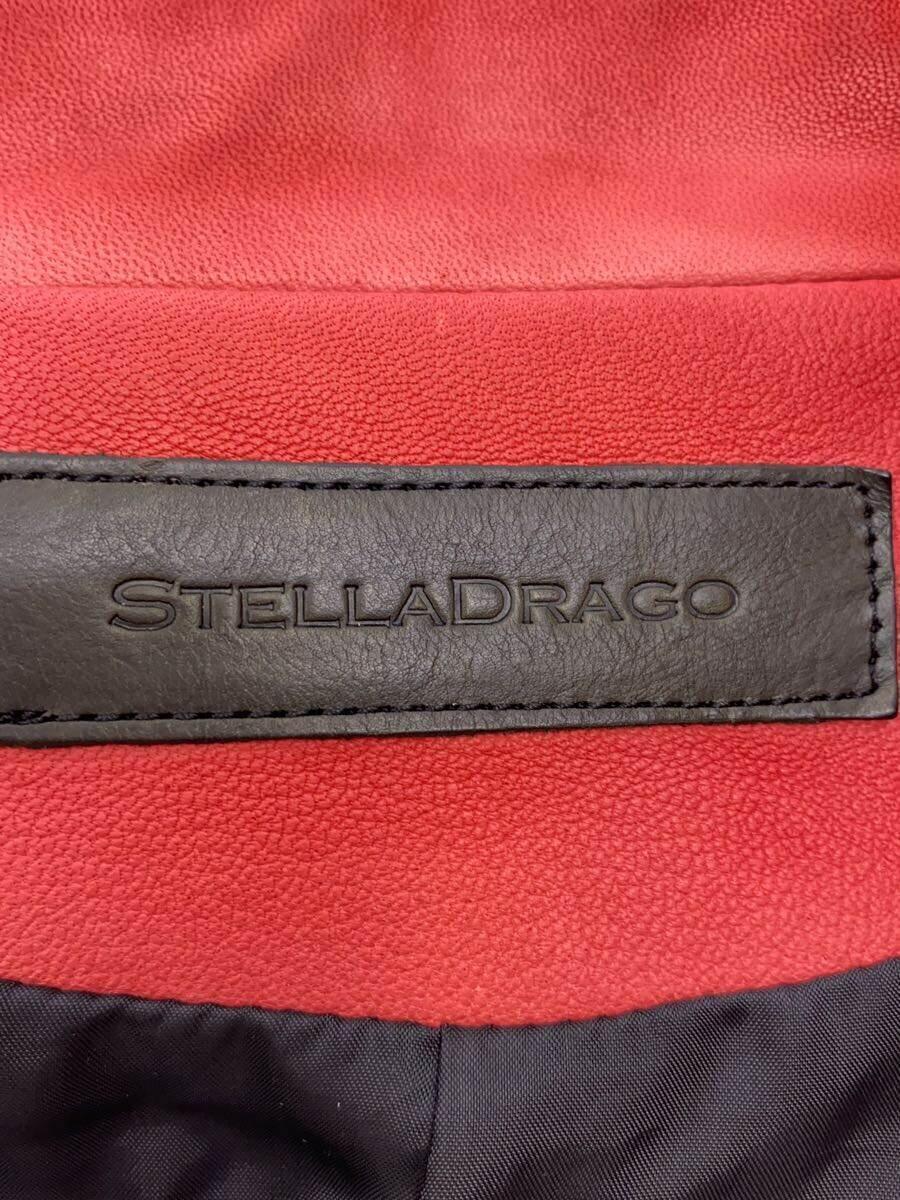 STELLADRAGO/ single rider's jacket /1/ sheep leather /RED/ plain //