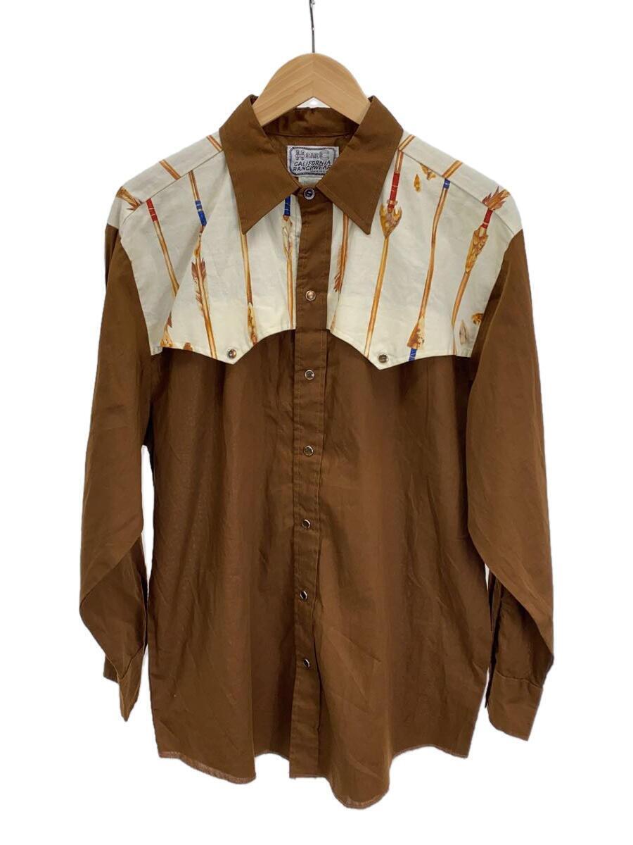 H BAR C◆60s CALIFORNIA RANCHWEAR USA製 長袖シャツ/L/ポリエステル/BRW//_画像1