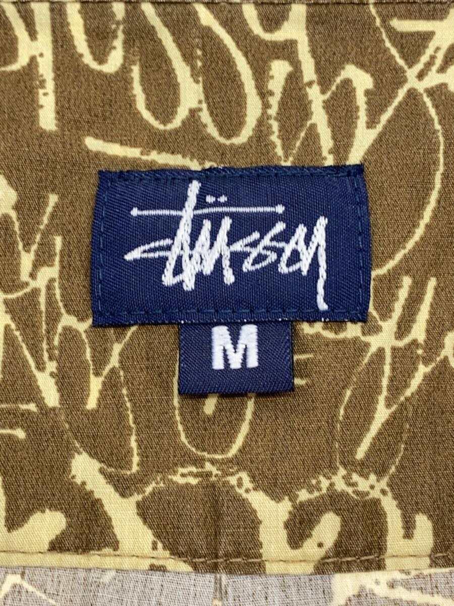 STUSSY◆old stussy/90s/半袖シャツ/M/コットン/KHK/アメリカ製_画像3