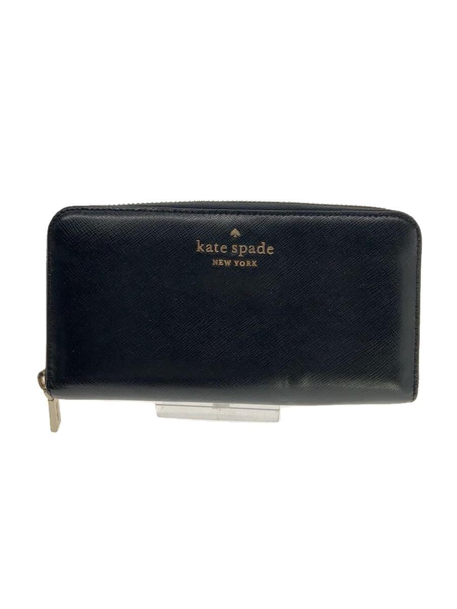 kate spade new york◆長財布/-/BLK/アニマル/レディース/WLR00130_画像1