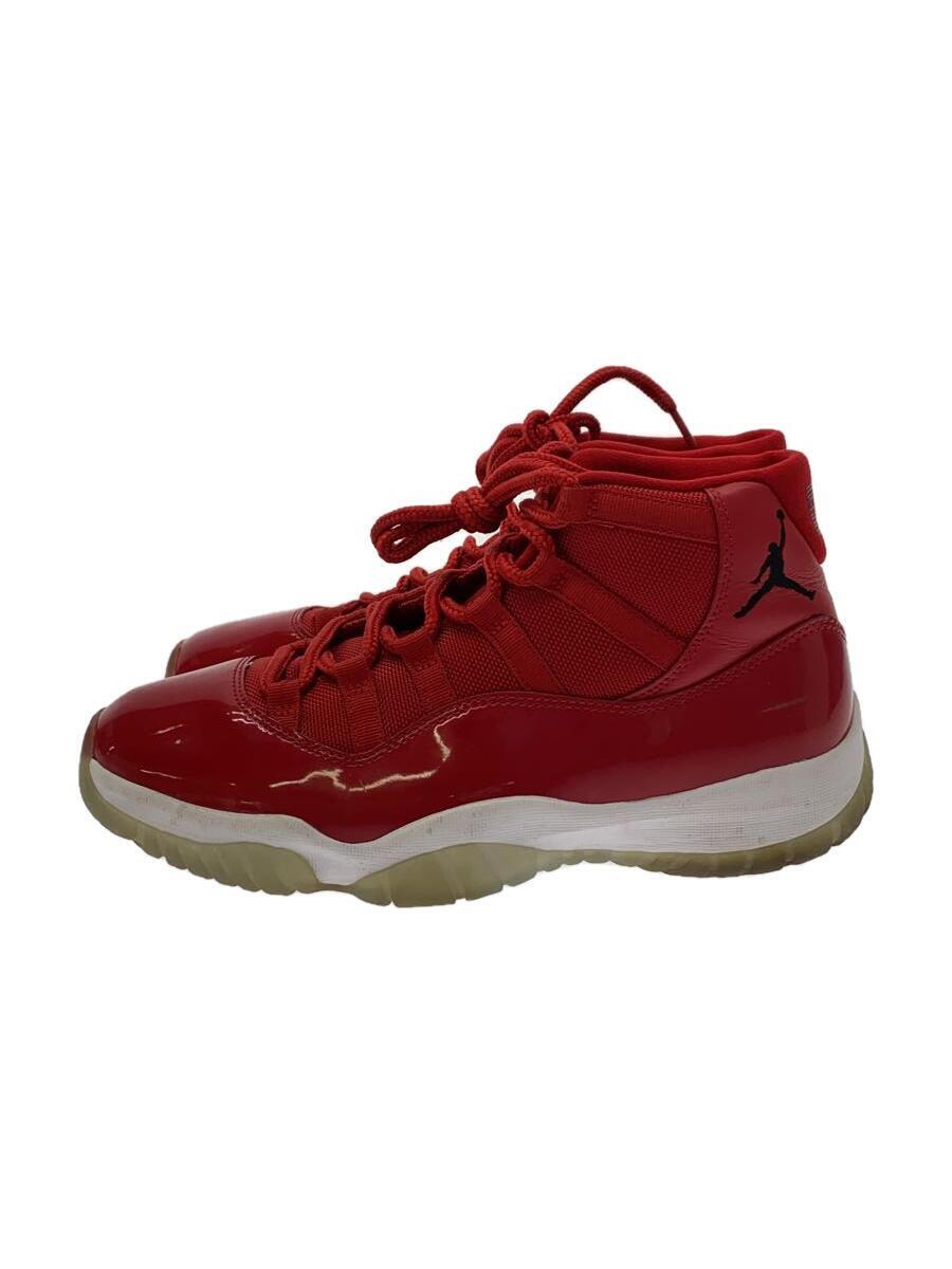 NIKE◆AIR JORDAN 11 RETRO/エアジョーダンレトロ/レッド/378037-623/27.5cm/RED/