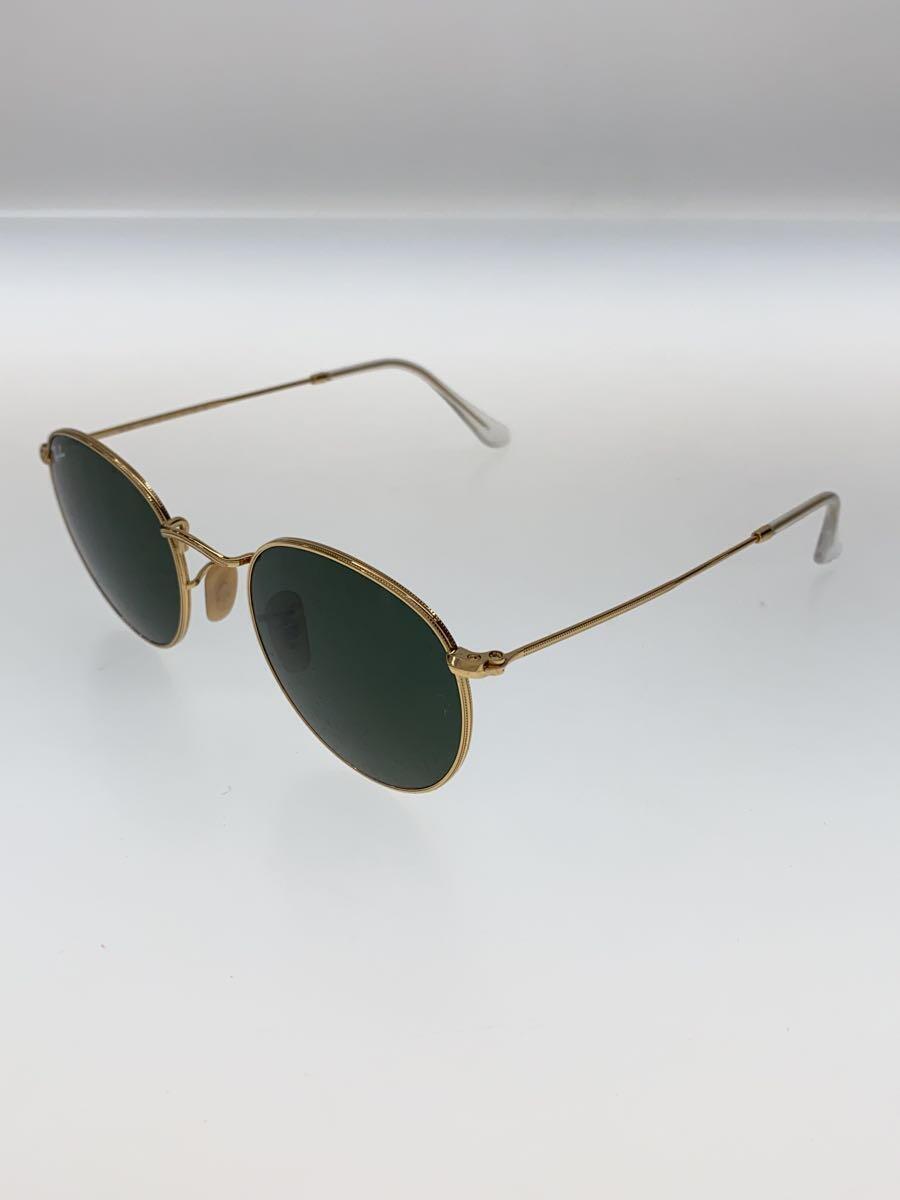 Ray-Ban◆サングラス/-/チタン/GLD/GRY/メンズ/RB3447/ROUND METAL_画像2