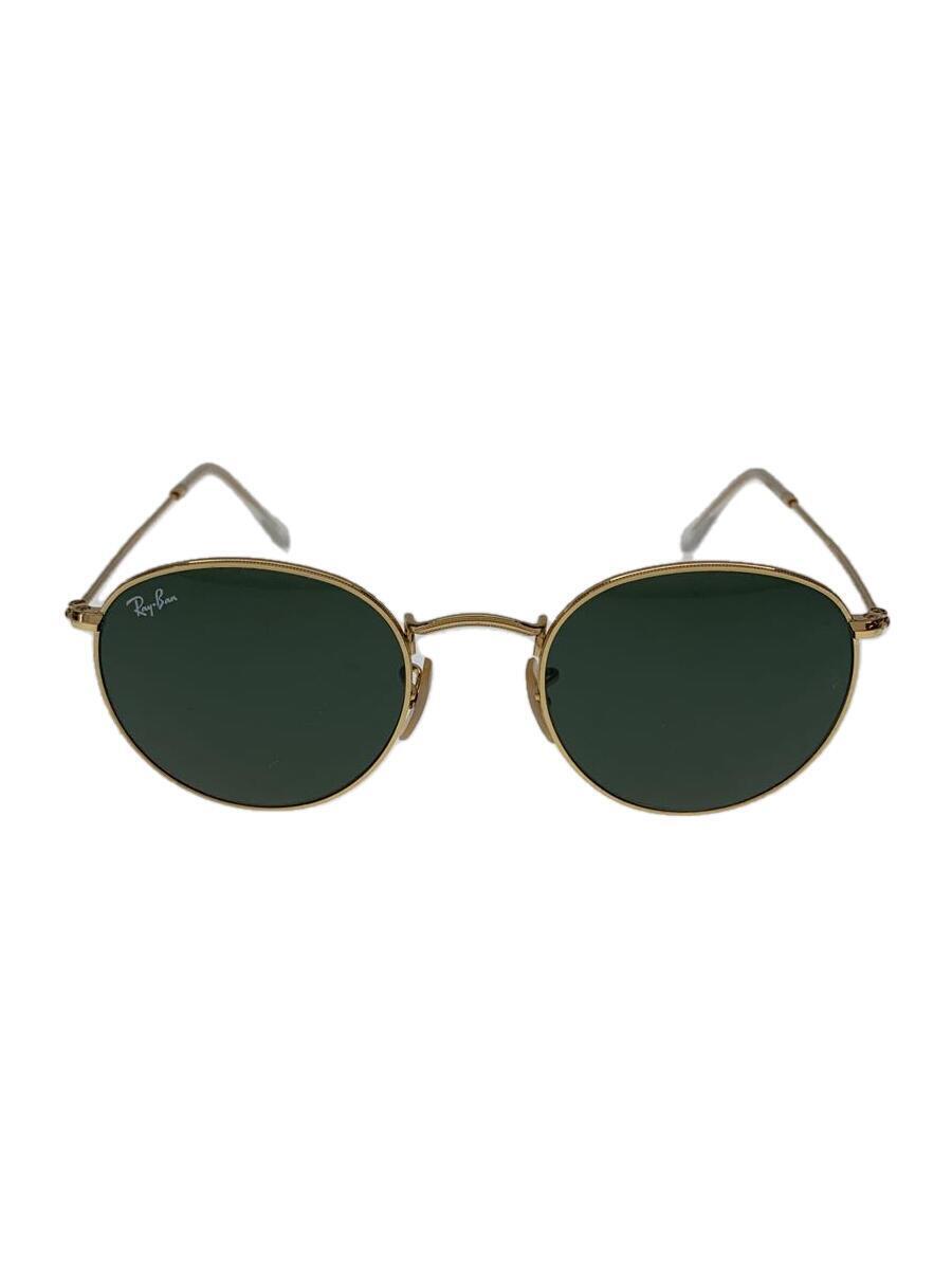 Ray-Ban◆サングラス/-/チタン/GLD/GRY/メンズ/RB3447/ROUND METAL_画像1