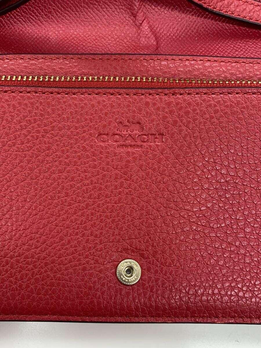 COACH◆ショルダーバッグ/レザー/RED/F30256_画像6