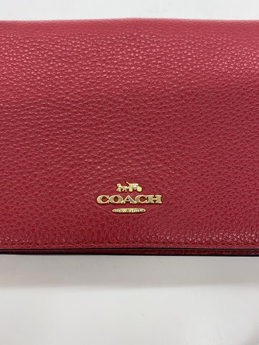 COACH◆ショルダーバッグ/レザー/RED/F30256_画像5