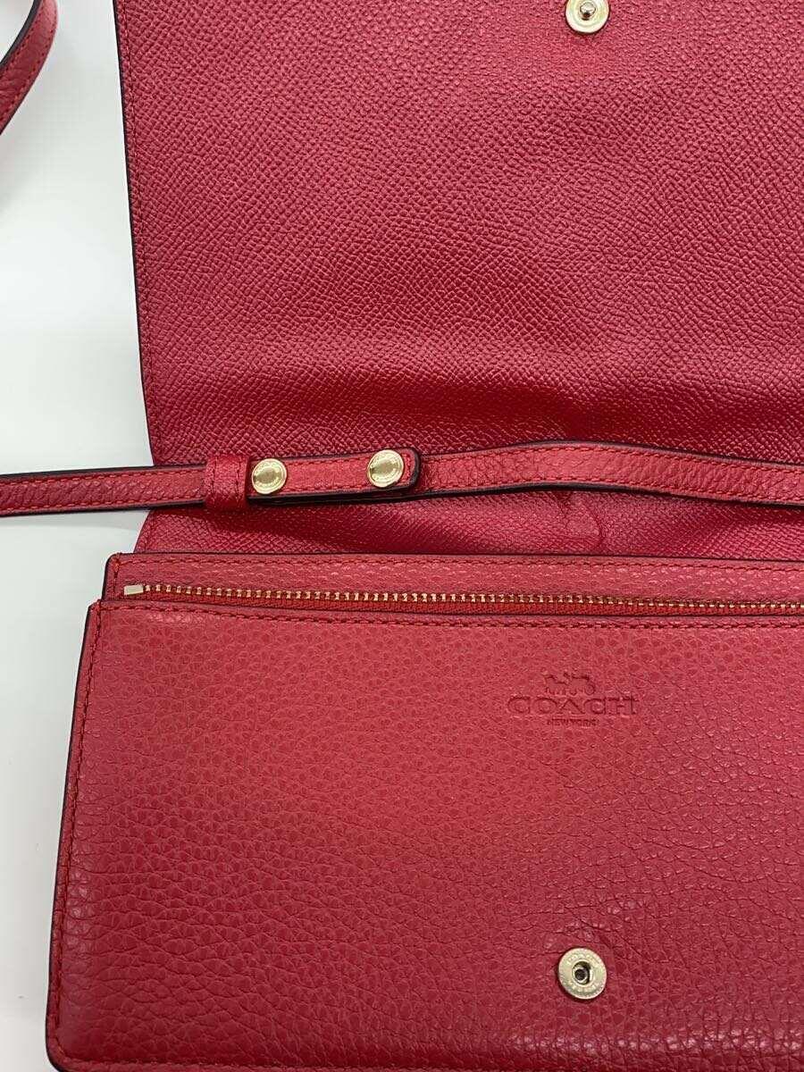 COACH◆ショルダーバッグ/レザー/RED/F30256_画像7