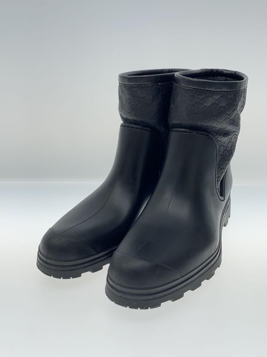 GUCCI* rain boots /38/BLK/PVC