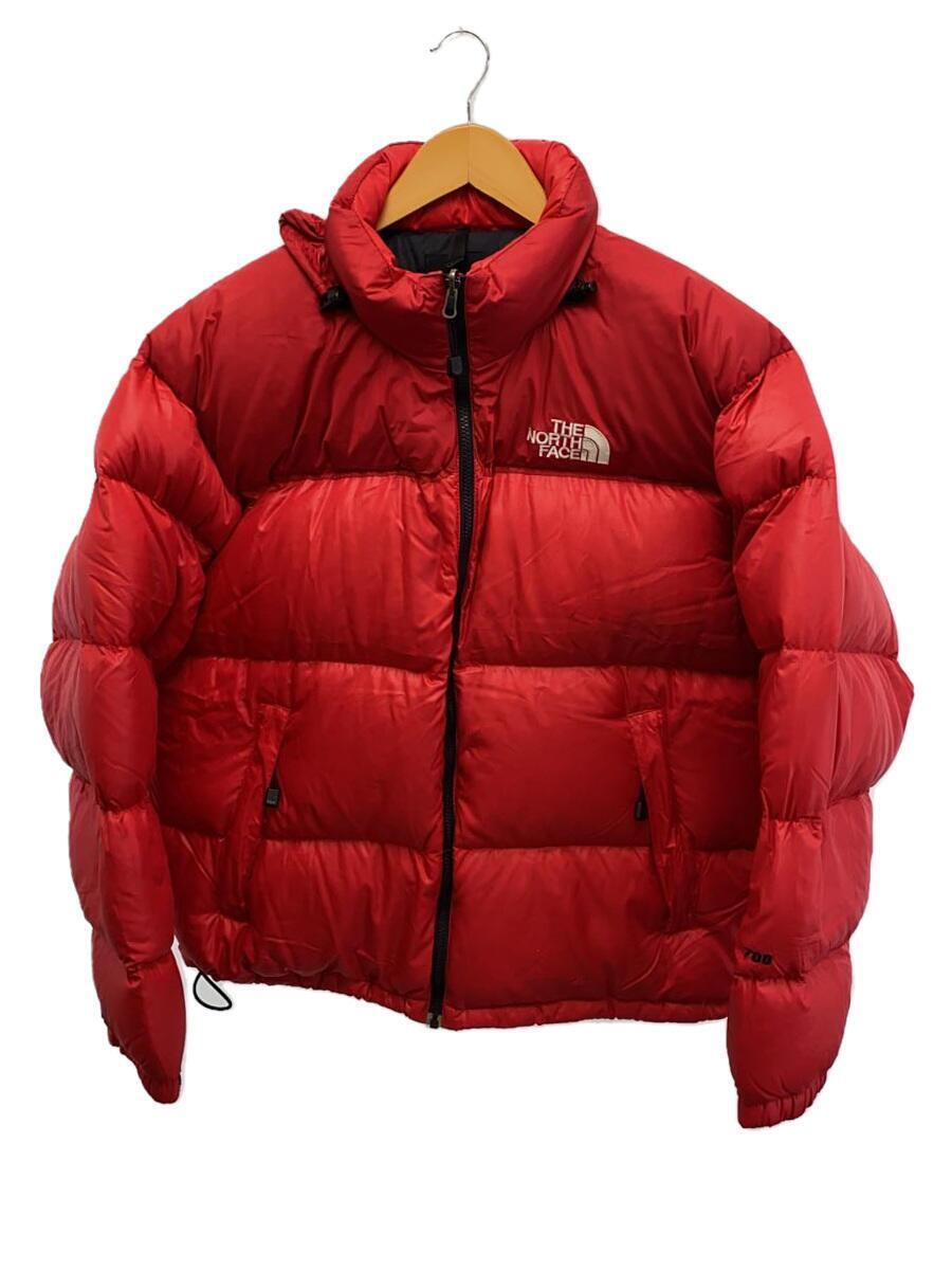 THE NORTH FACE◆ダウンジャケット/XL/ナイロン/RED/608546/前側左胸付近汚れ有_画像1