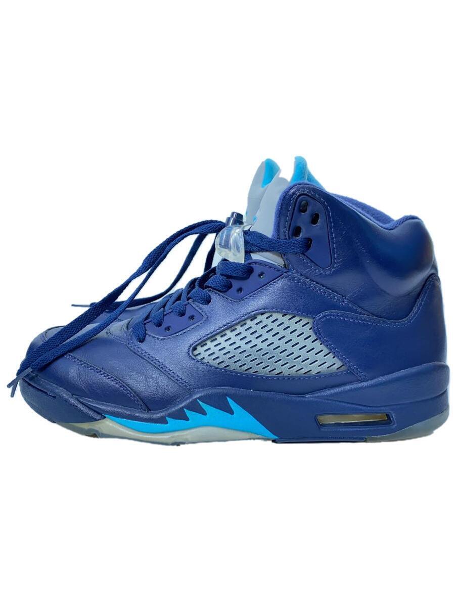NIKE◆AIR JORDAN 5 RETRO/エアジョーダンレトロ/ネイビー/136027-405/27cm/NVY/レサ