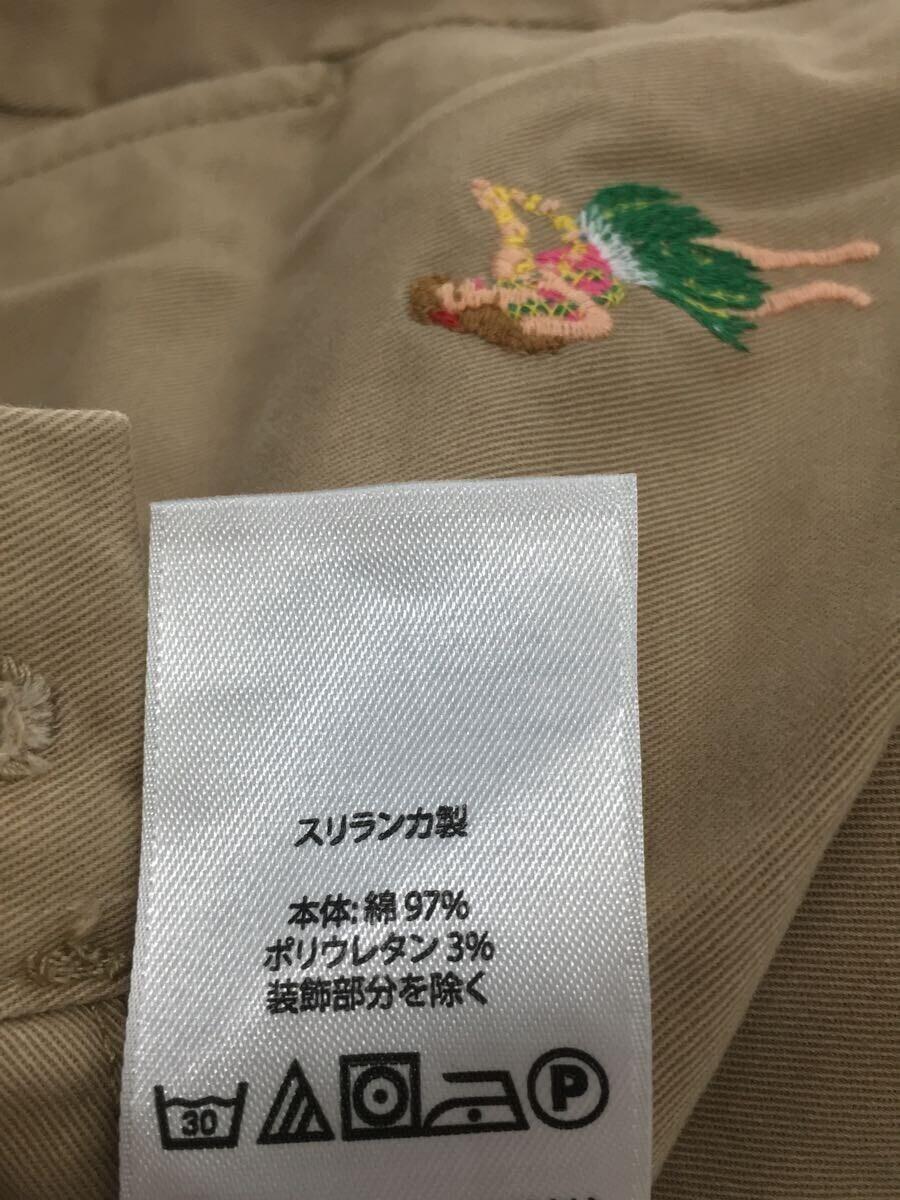 POLO RALPH LAUREN◆ショートパンツ/34/コットン/BEG/総柄/アロハフラガール刺繍//_画像5