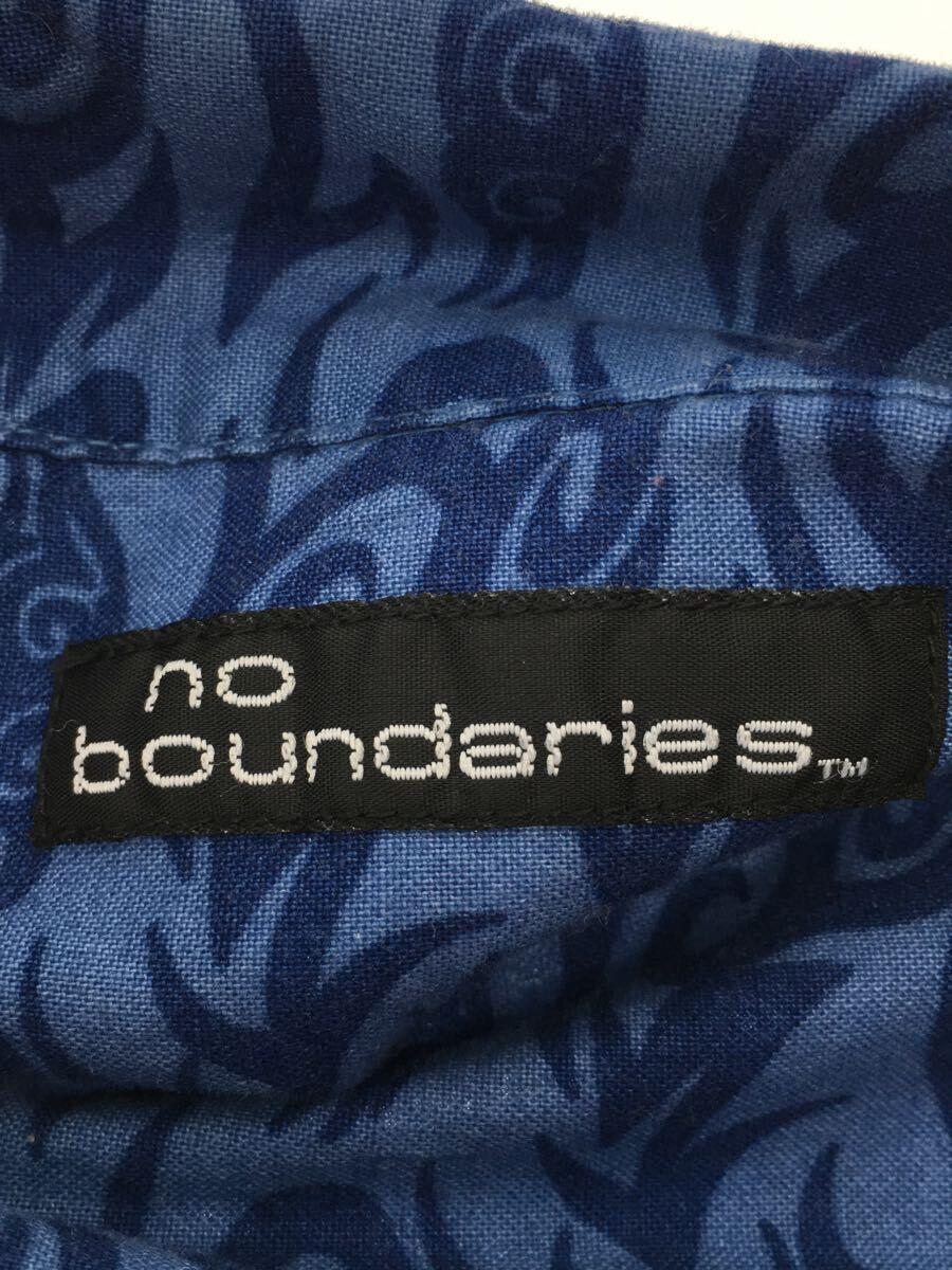 no boundaries/半袖シャツ/XXL/コットン/NVY/総柄/フロントやや汚れ有//_画像3