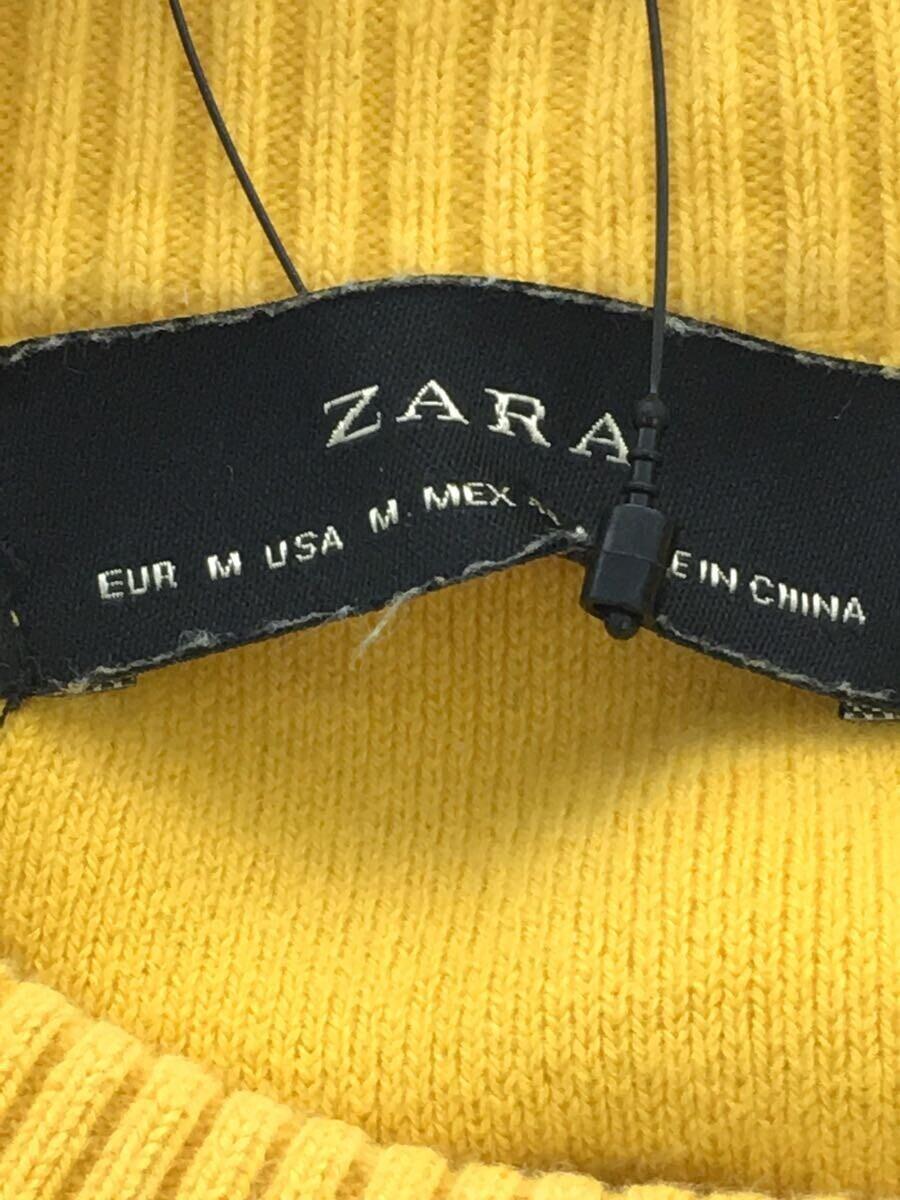 ZARA◆セーター(薄手)/M/コットン/YLW/無地//_画像3