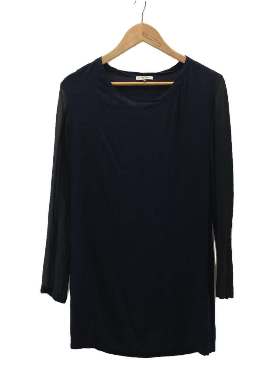 ANN DEMEULEMEESTER* long sleeve T shirt /36/ rayon /NVY/ plain /21-31-551007//