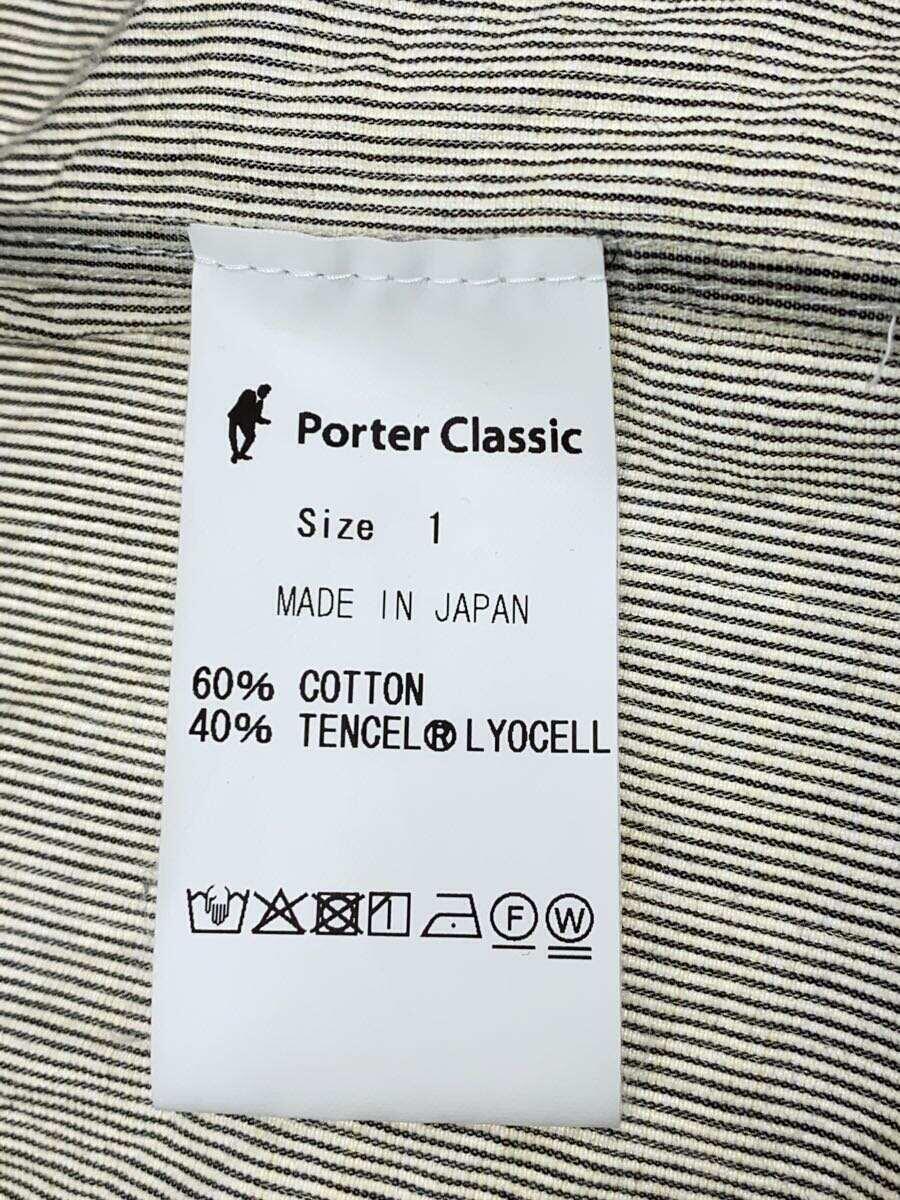 Porter Classic◆長袖シャツ/1/コットン/WHT/ストライプ//_画像3