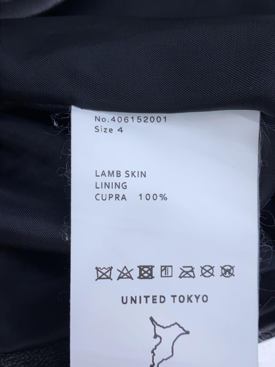 UNITED TOKYO◆レザージャケット・ブルゾン/4/山羊革/BLK/無地/406152001//_画像4