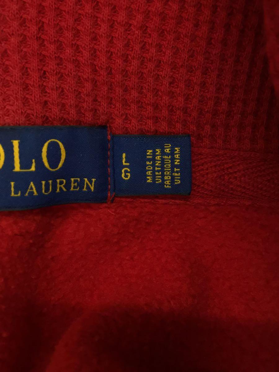 POLO RALPH LAUREN◆ジップパーカー/L/コットン/RED//_画像4