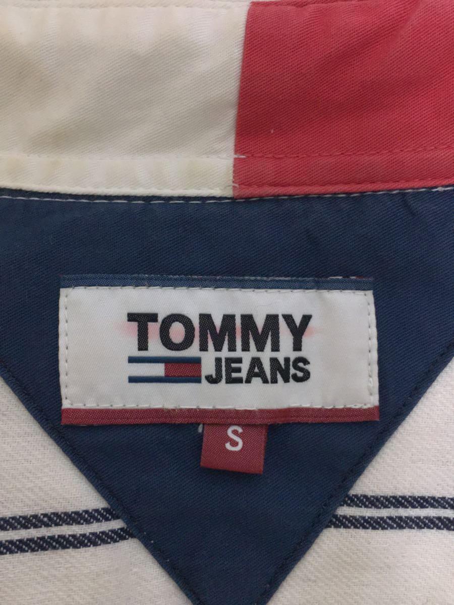 TOMMY JEANS◆長袖シャツ/S/コットン/WHT/ストライプ//_画像3