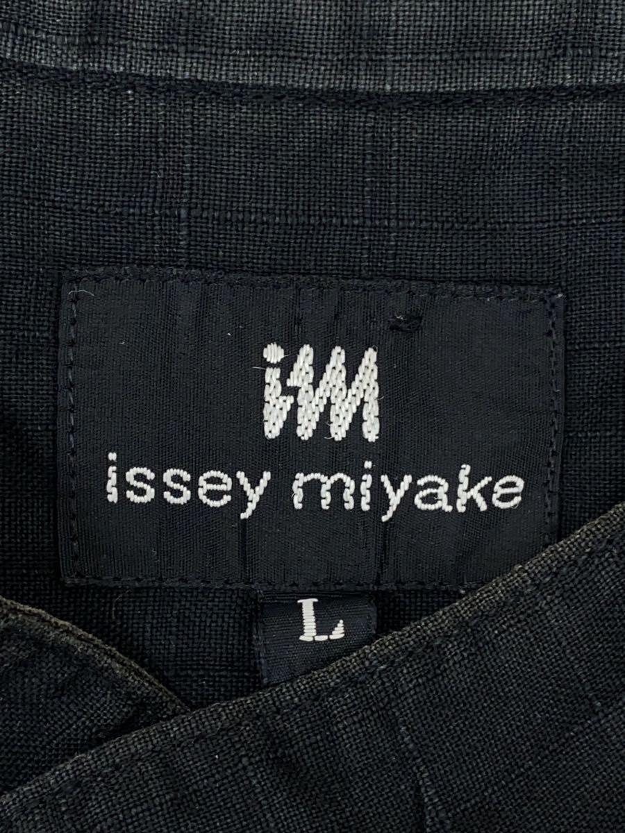 ISSEY MIYAKE◆HAAT/長袖シャツ/S/コットン/BLK/HA33FJ900_画像3