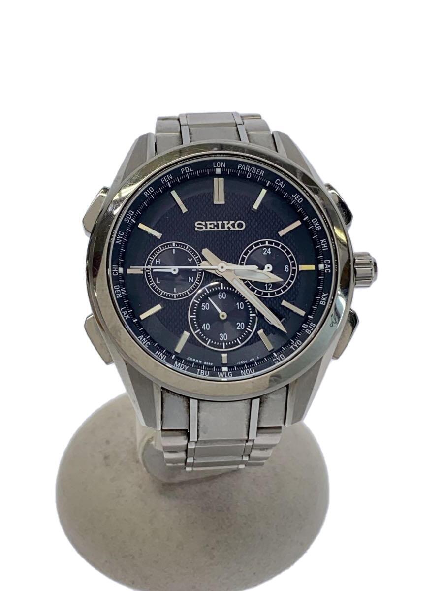 SEIKO◆ソーラー腕時計/アナログ/ステンレス/GRY/SLV/8B92-0AA0/小傷有//_画像1