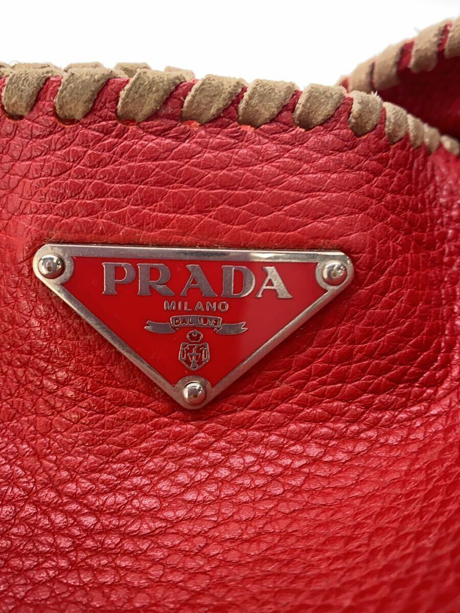 PRADA◆ショルダーバッグ/レザー/RED_画像5