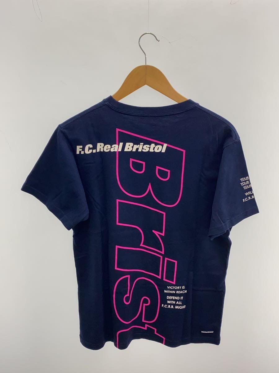 F.C.R.B.(F.C.Real Bristol)◆Tシャツ/M/コットン/NVY/プリント/BIG LOGO_画像2