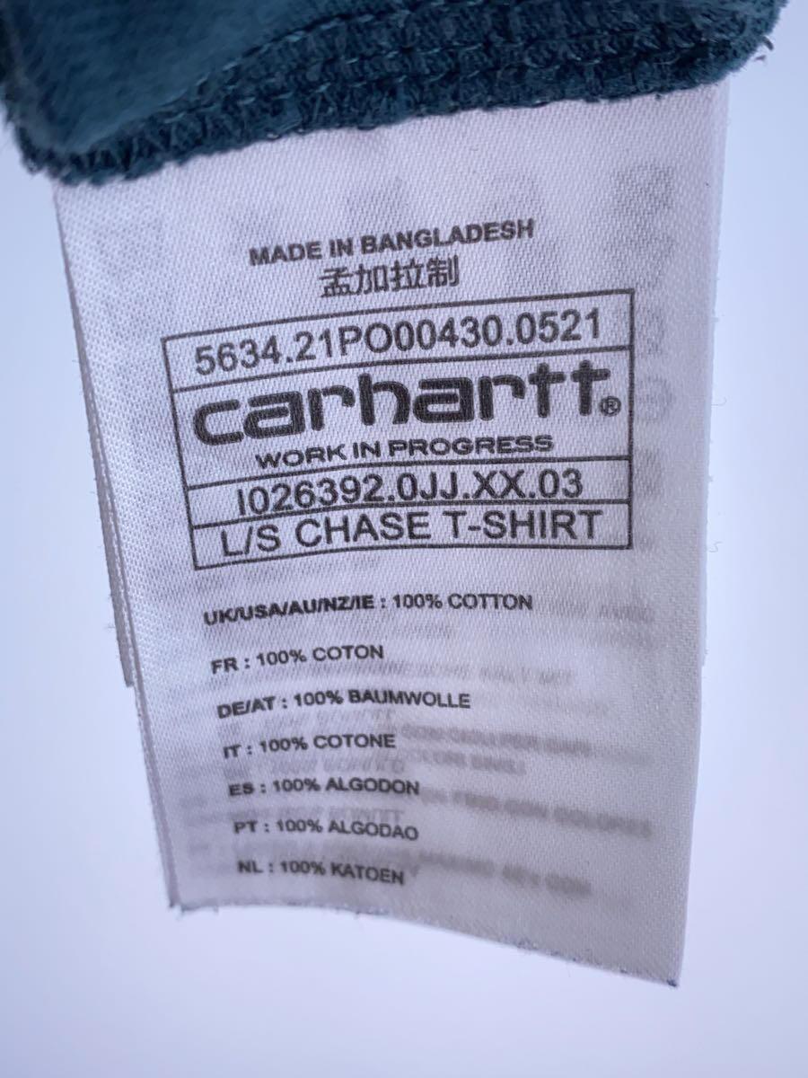 Carhartt◆L/S CHASE T-SHIRT 長袖Tシャツ/S/コットン/GRN_画像4