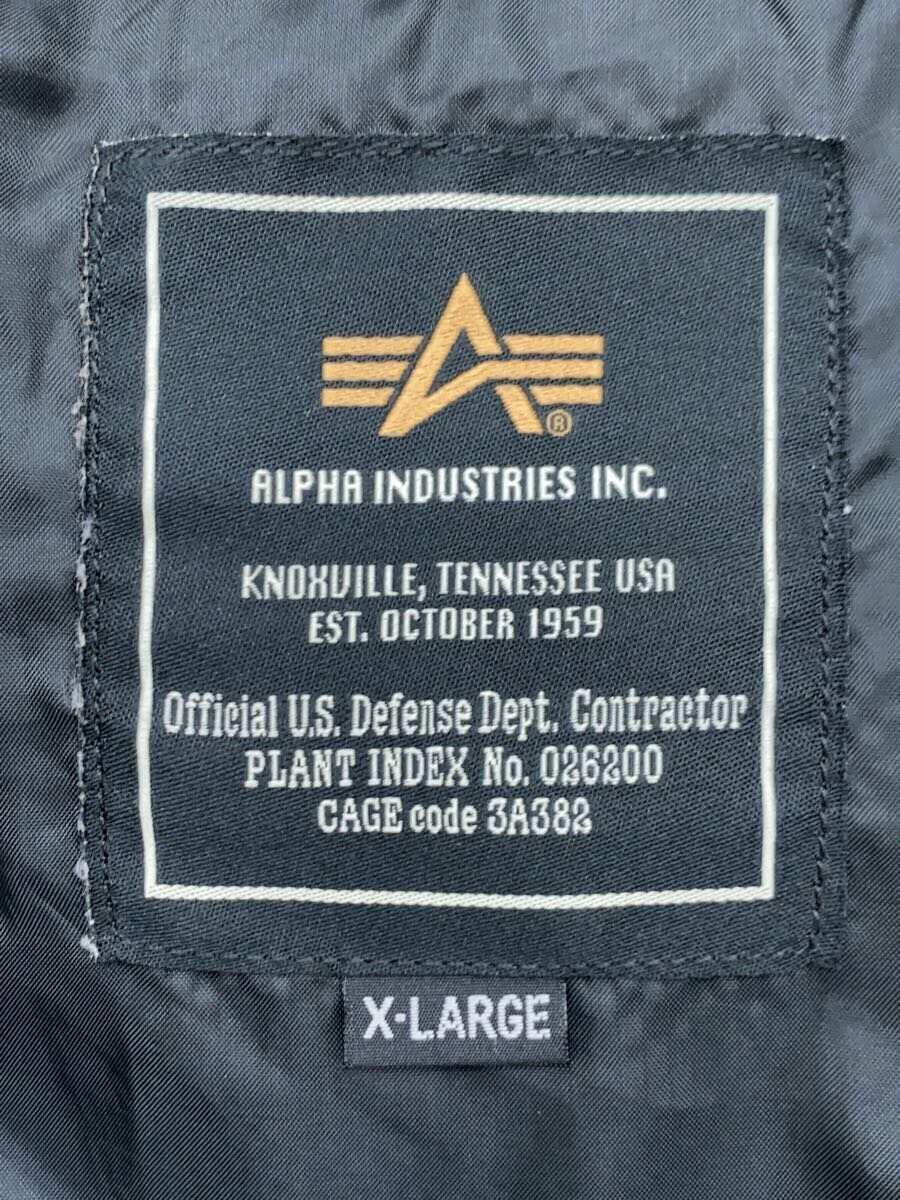 ALPHA INDUSTRIES◆ミリタリージャケット/XL/ポリエステル/BLK/無地/TA1038-101/EA-5964_画像3