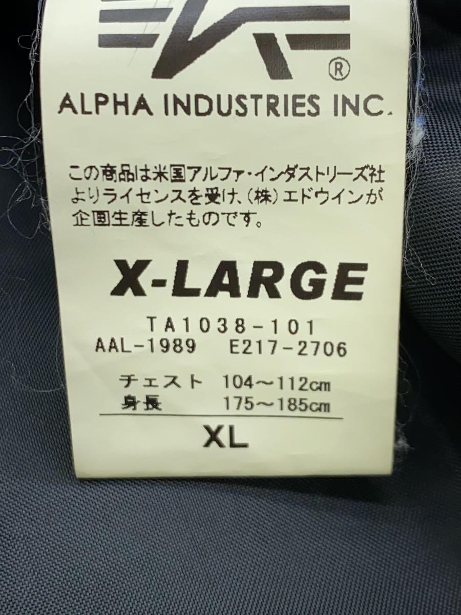 ALPHA INDUSTRIES◆ミリタリージャケット/XL/ポリエステル/BLK/無地/TA1038-101/EA-5964_画像4