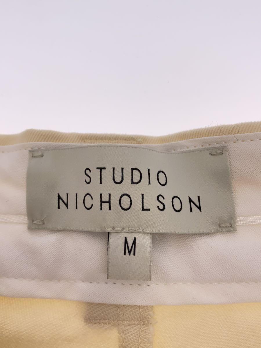 STUDIO NICHOLSON◆ボトム/M/コットン/CRM/無地/SNM-351_画像4