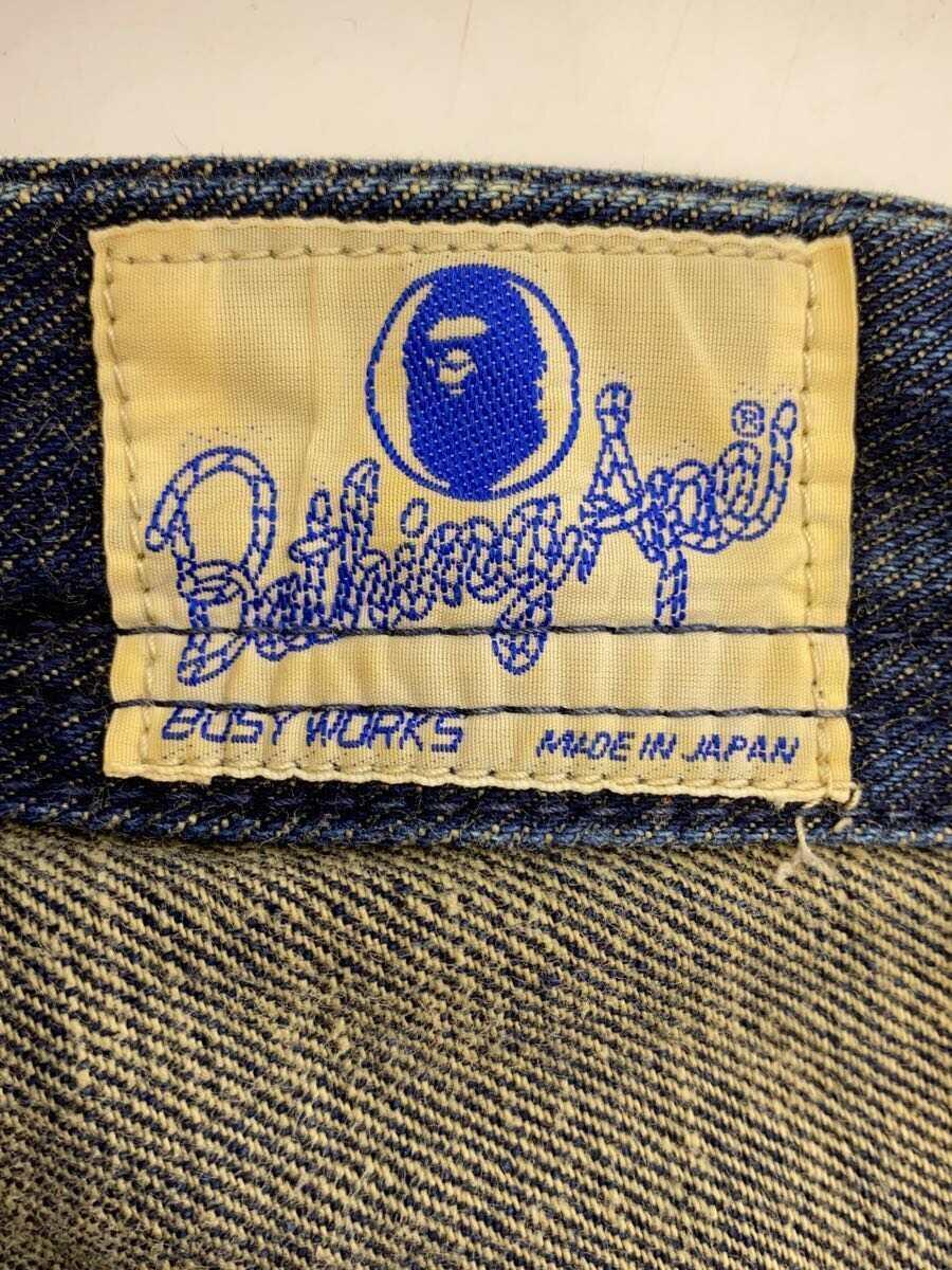 A BATHING APE◆90年代/ジーンズ/ボトム/L/デニム/NVY_画像4