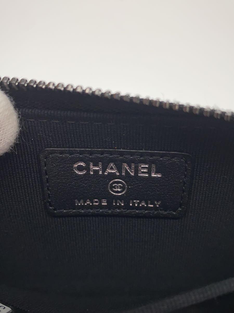 CHANEL◆マトラッセ/ラウンドジップ/コインケース/レザー/BLK/レディース_画像3