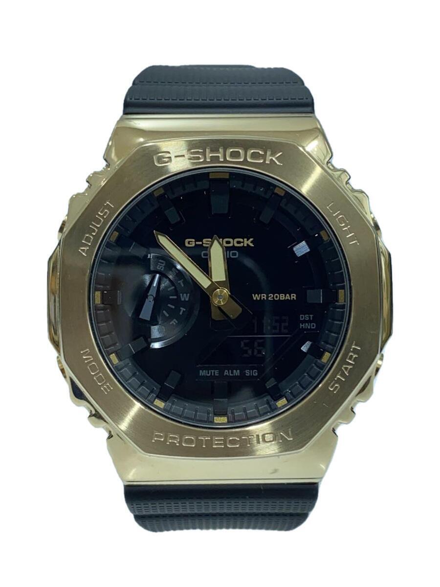 CASIO◆2100 Series/クォーツ腕時計_G-SHOCK/ラバーベルト/デジアナ/ブラック/ゴールド_画像1
