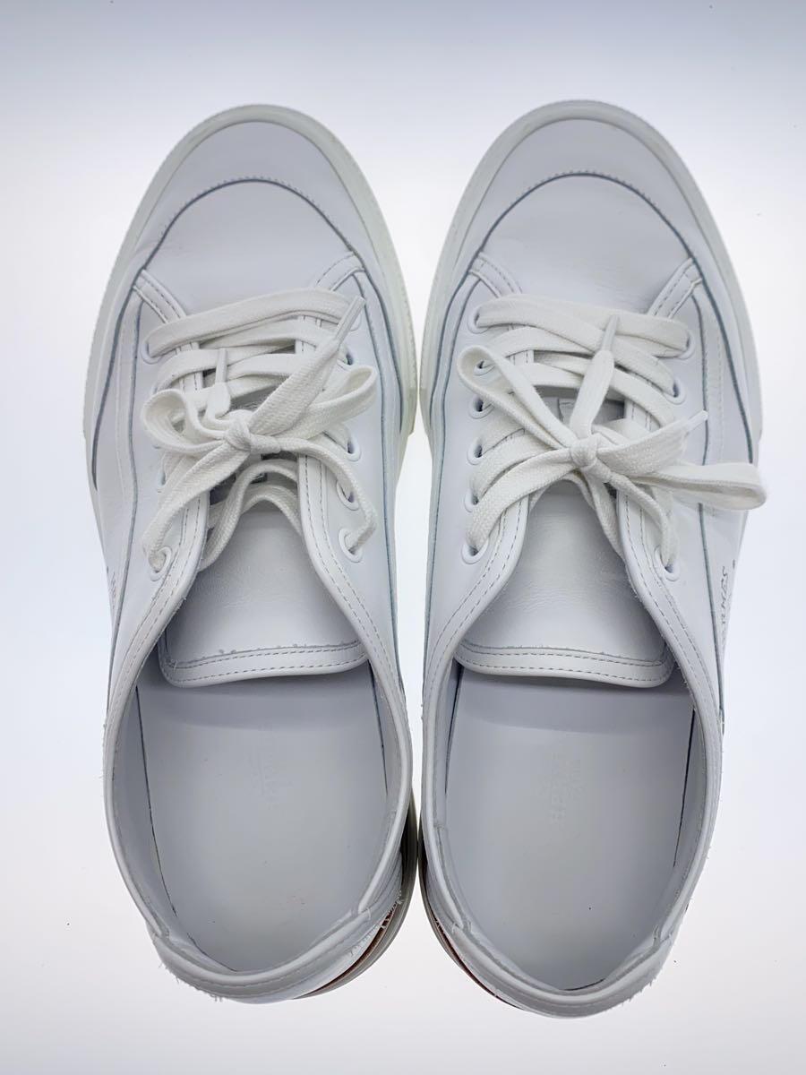 HERMES◆ゲット/ローカットスニーカー/40.5/WHT/白/レザー/_画像3