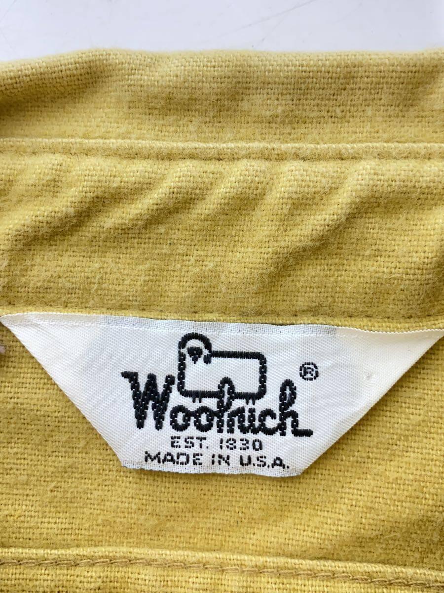 Woolrich◆70s/USA製/三角白タグ/長袖シャツ/M/コットン/YLWの画像3