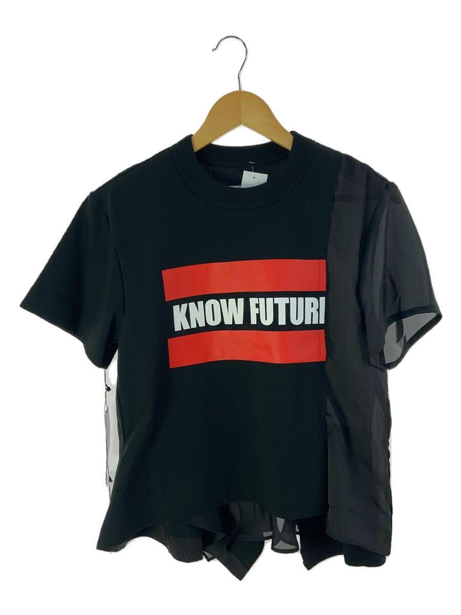 sacai◆24SS/Know Future T-Shirt/ドッキングTシャツ/1/コットン/BLK/24-07111_画像1