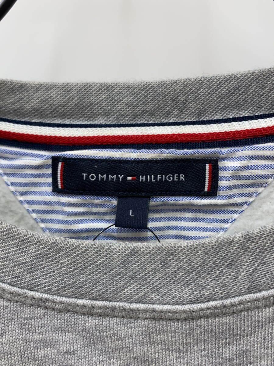 TOMMY HILFIGER◆エンブレロゴスウェット/L/-/グレー/無地/MW13241_画像3