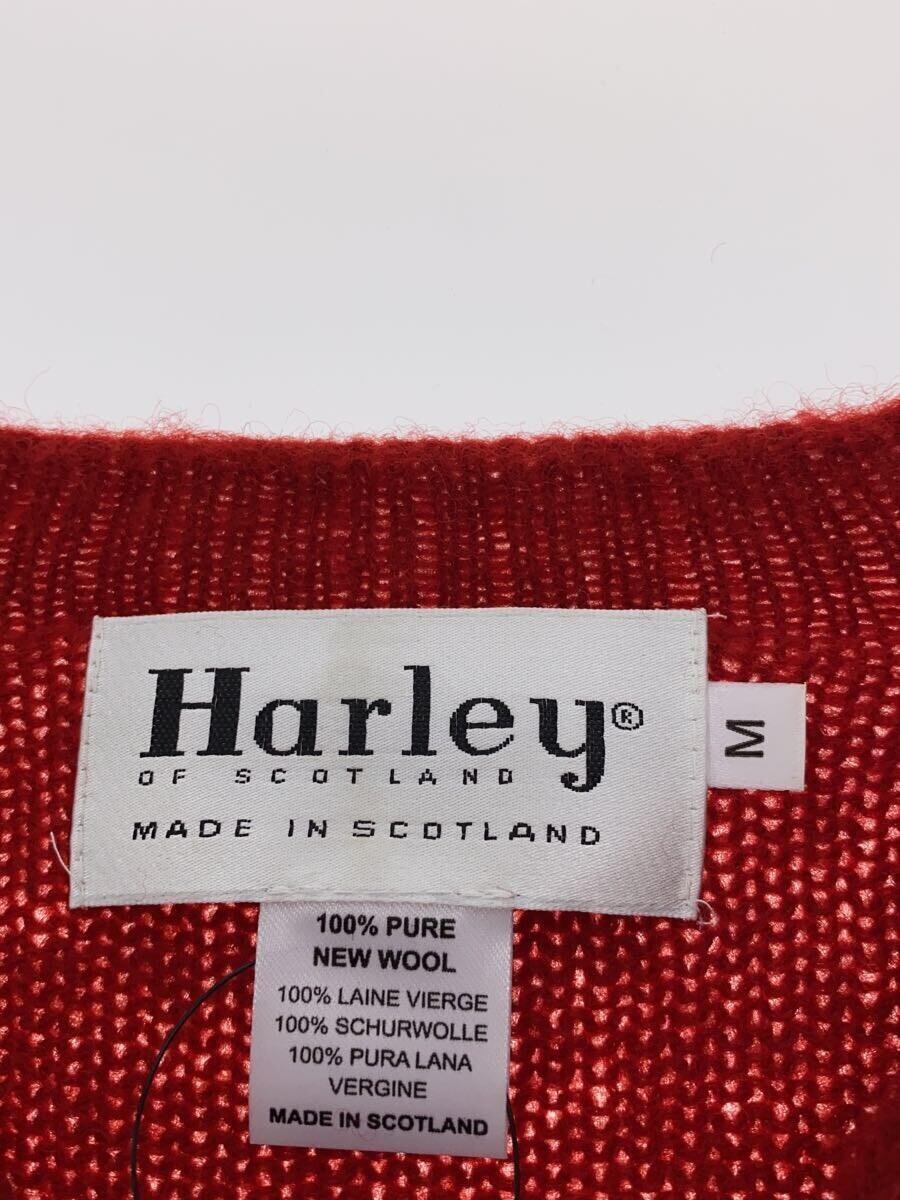 HARLEY OF SCOTLAND◆セーター(厚手)/M/ウール/RED/無地_画像3