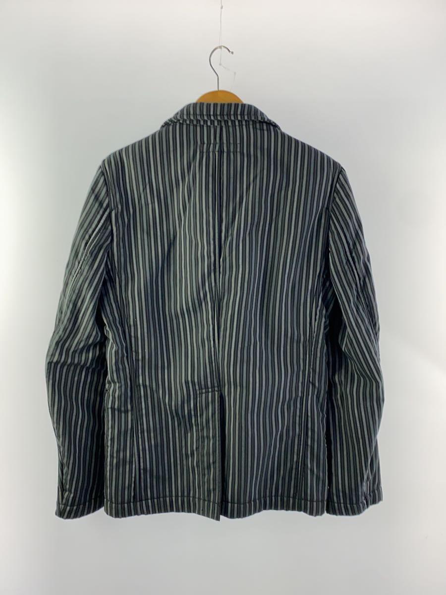 COMME des GARCONS SHIRT◆テーラードジャケット/M/コットン/GRY/ストライプ/裏フリース_画像2