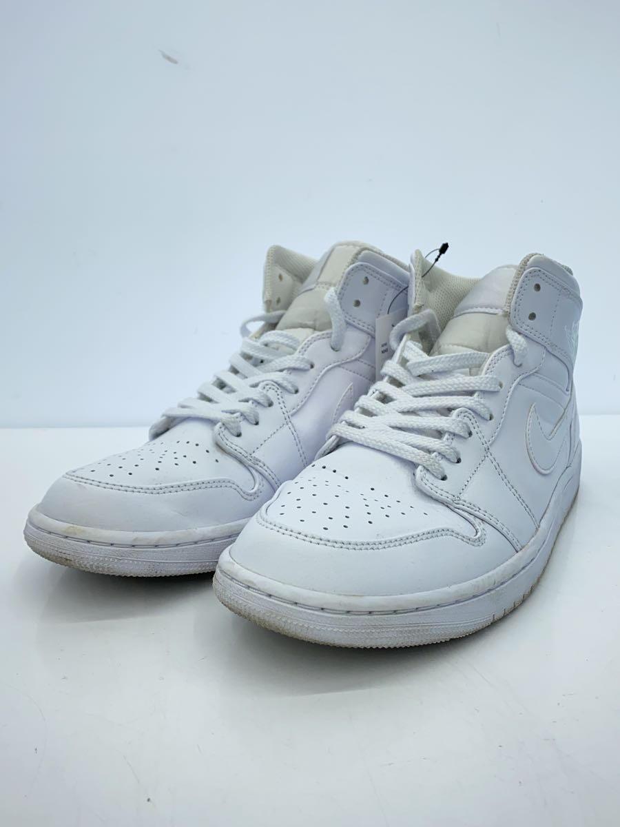 NIKE◆シューズ/NIKE AIR JORDAN 1 MID/WHITE_画像2