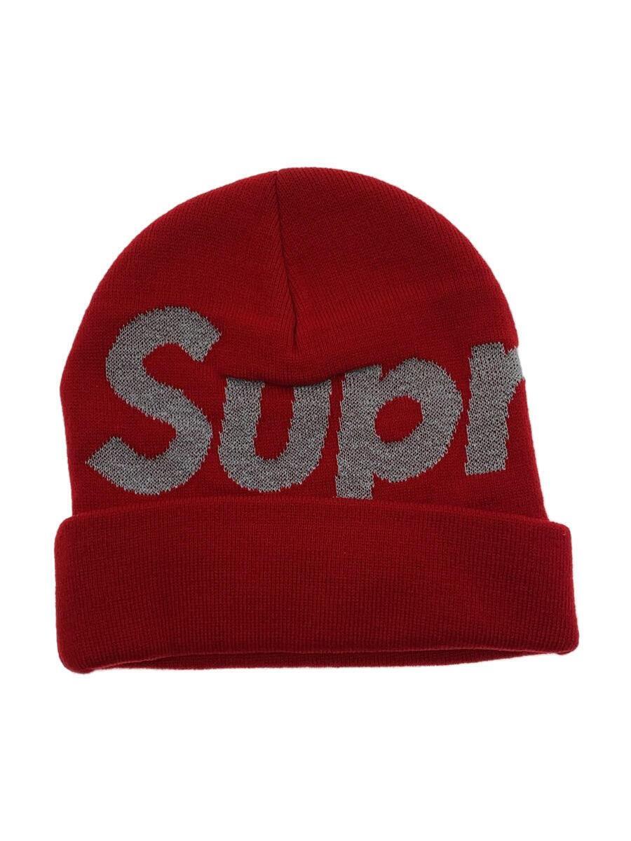 Supreme◆18AW/Big Logo Beeanie/ビーニー/ヘッドウェア/アクリル/レッド/メンズ_画像1