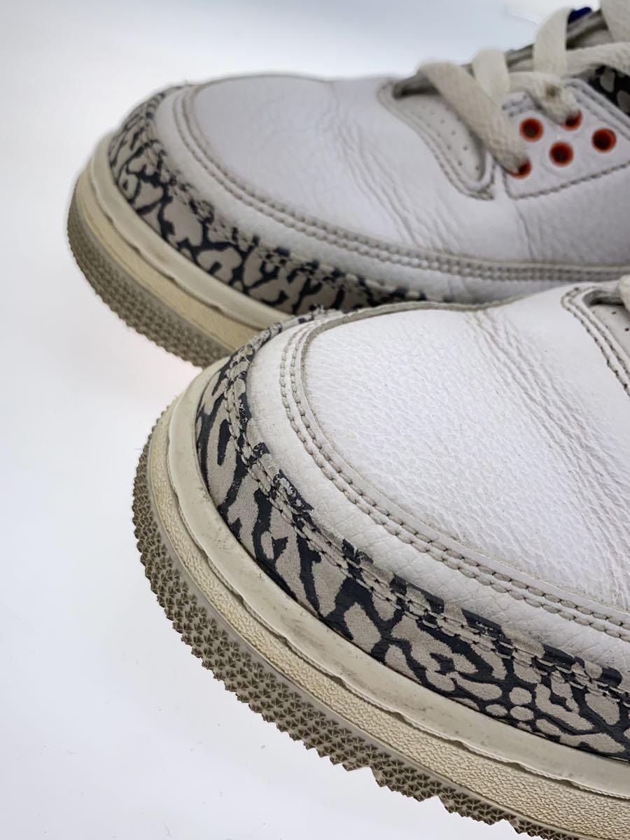 NIKE◆AIR JORDAN 3 RETRO/エアジョーダンレトロ/ホワイト/136064-148/26cm/WHT_画像9