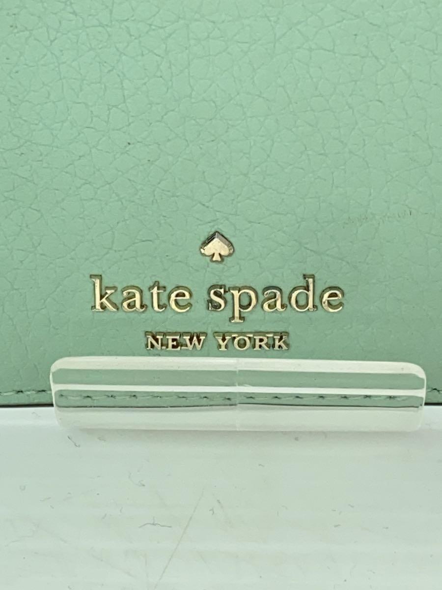 kate spade new york◆カードケース/レザー/GRN/無地/レディース_画像3
