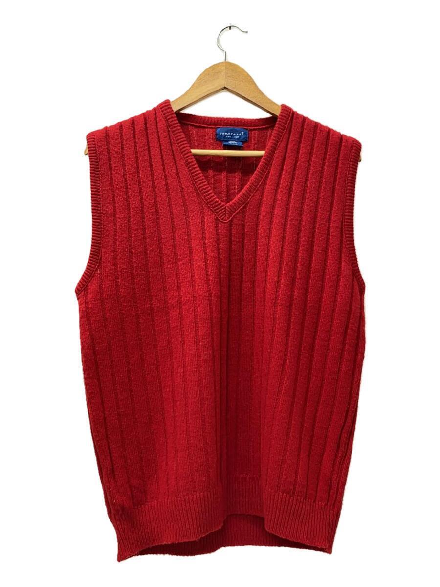 TOWN CRAFT* knitted the best ( thin )/M/ acrylic fiber / red / plain /USA made /80s