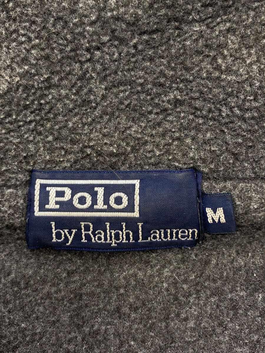 POLO RALPH LAUREN◆フリースジャケット/M/ポリエステル/GRY/無地_画像3