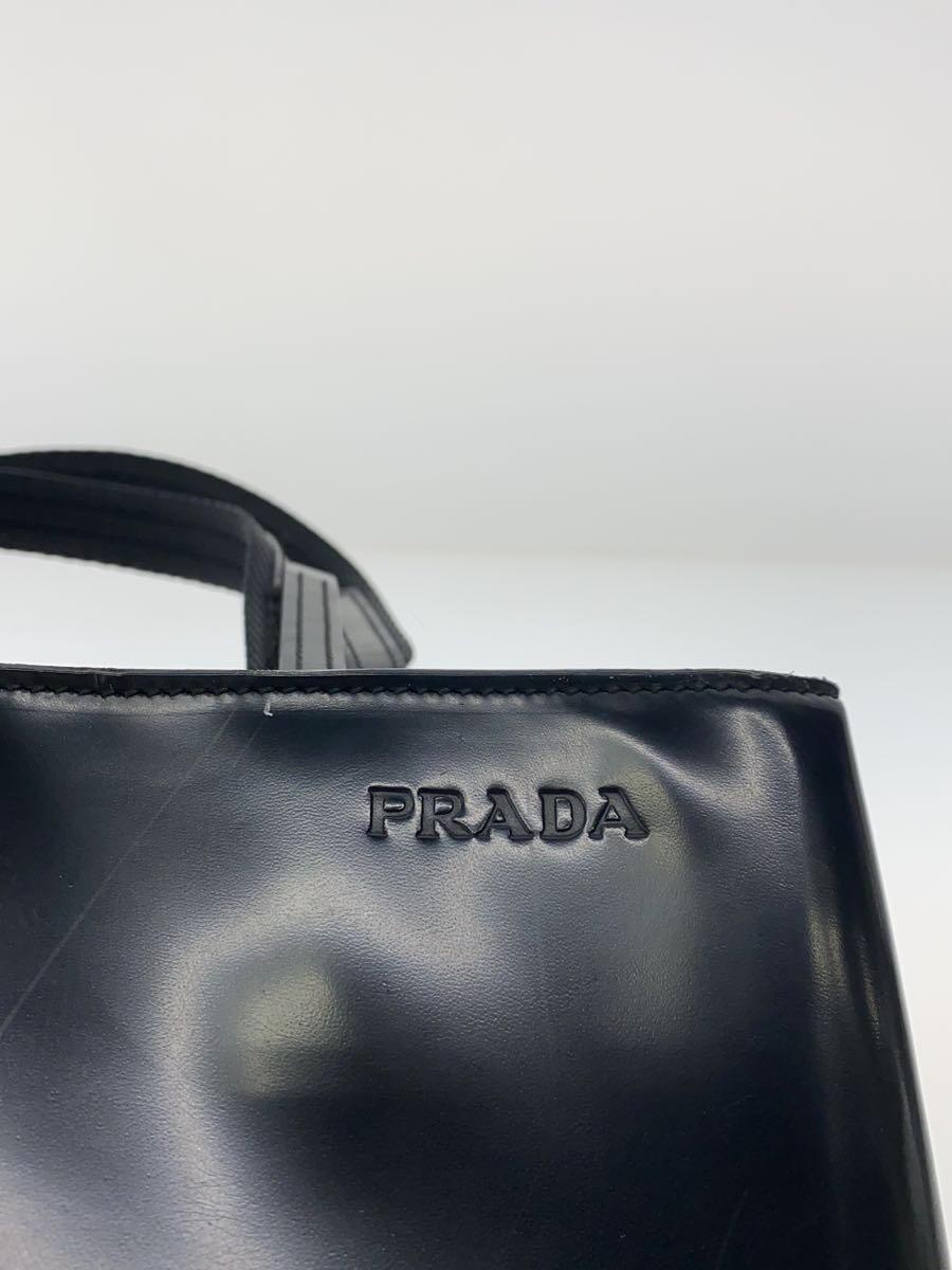 PRADA◆トートバッグ/エナメル/BLK_画像5